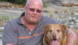 Image of Peter Dykstra and dog