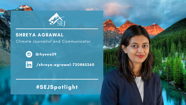 #SEJSpotlight graphic for Shreya Agrawal